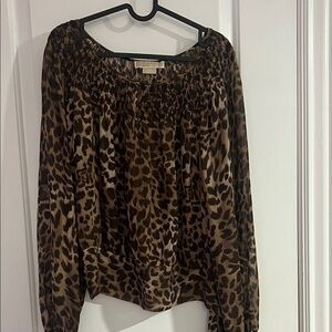 MICHAEL Michael Kors Brown Leopard Print Blouse